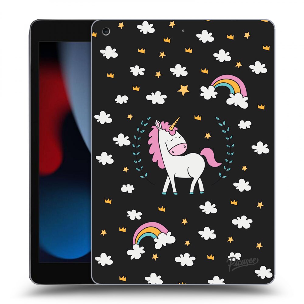 Picasee husă neagră din silicon pentru Apple iPad 10.2" 2021 (9. gen) - Unicorn star heaven