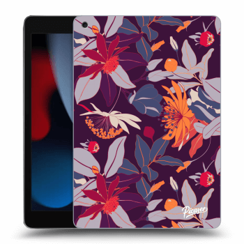 Picasee husă neagră din silicon pentru Apple iPad 10.2" 2021 (9. gen) - Purple Leaf