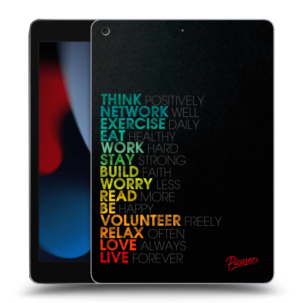Picasee husă neagră din silicon pentru Apple iPad 10.2" 2021 (9. gen) - Motto life