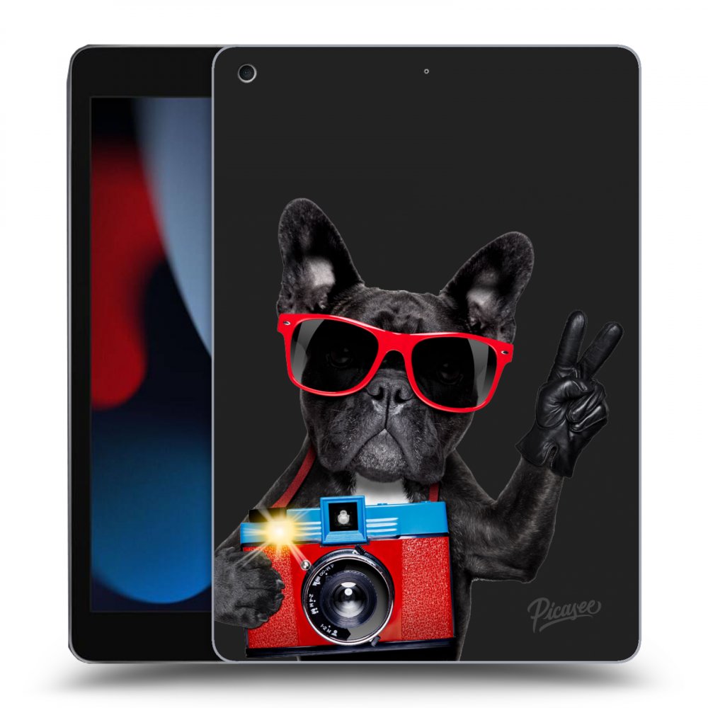 Picasee husă neagră din silicon pentru Apple iPad 10.2" 2021 (9. gen) - French Bulldog