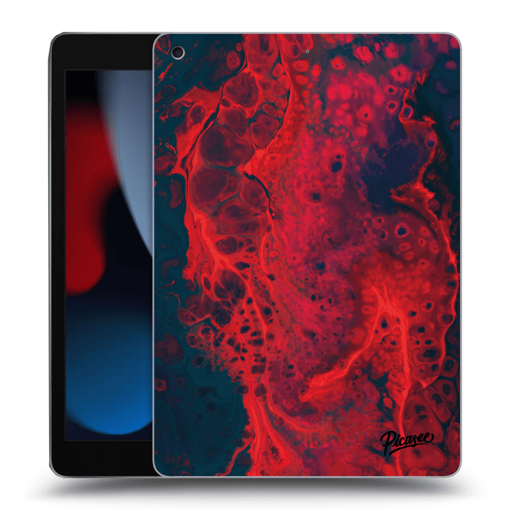 Picasee husă neagră din silicon pentru Apple iPad 10.2" 2021 (9. gen) - Organic red