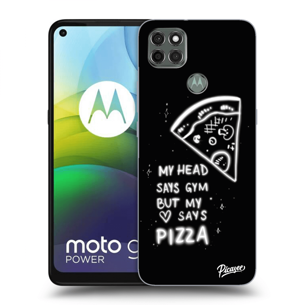 Picasee husă neagră din silicon pentru Motorola Moto G9 Power - Pizza