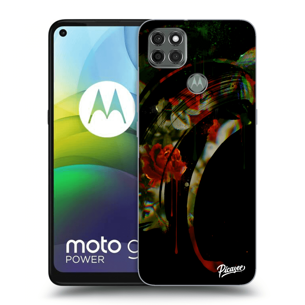 Picasee husă neagră din silicon pentru Motorola Moto G9 Power - Roses black