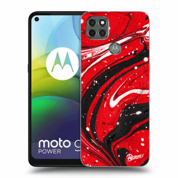 Picasee husă neagră din silicon pentru Motorola Moto G9 Power - Red black