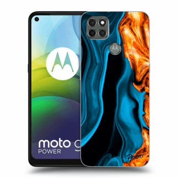 Picasee husă neagră din silicon pentru Motorola Moto G9 Power - Gold blue