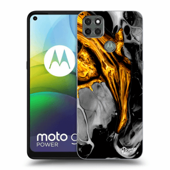 Picasee husă neagră din silicon pentru Motorola Moto G9 Power - Black Gold