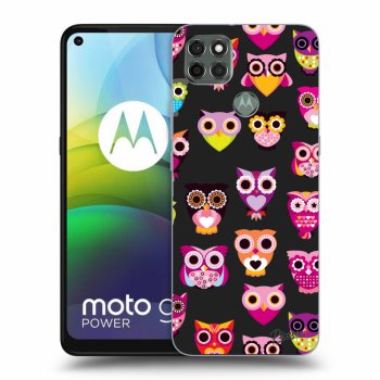 Picasee husă neagră din silicon pentru Motorola Moto G9 Power - Owls