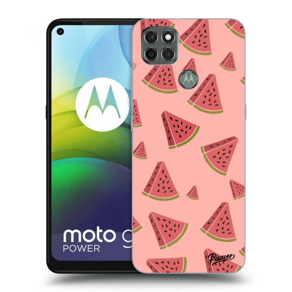 Picasee husă neagră din silicon pentru Motorola Moto G9 Power - Watermelon