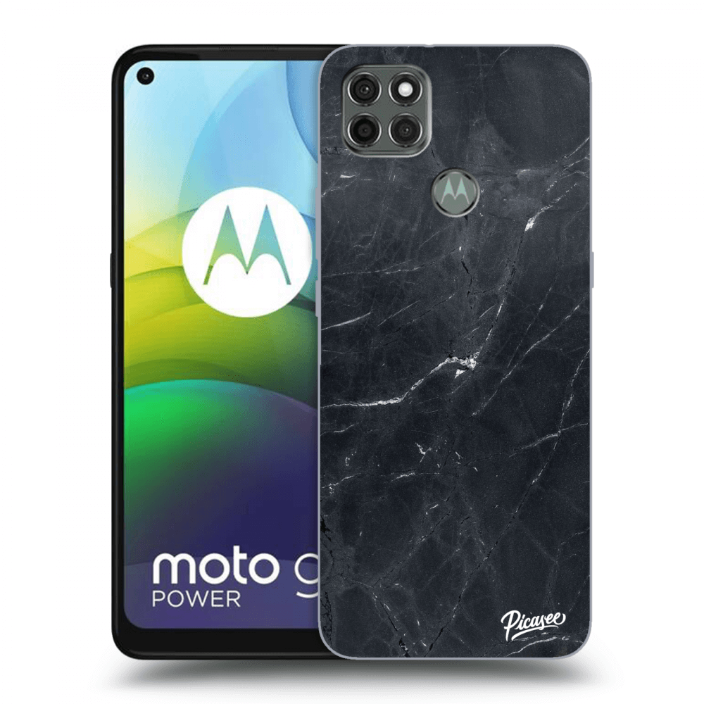 Picasee husă neagră din silicon pentru Motorola Moto G9 Power - Black marble
