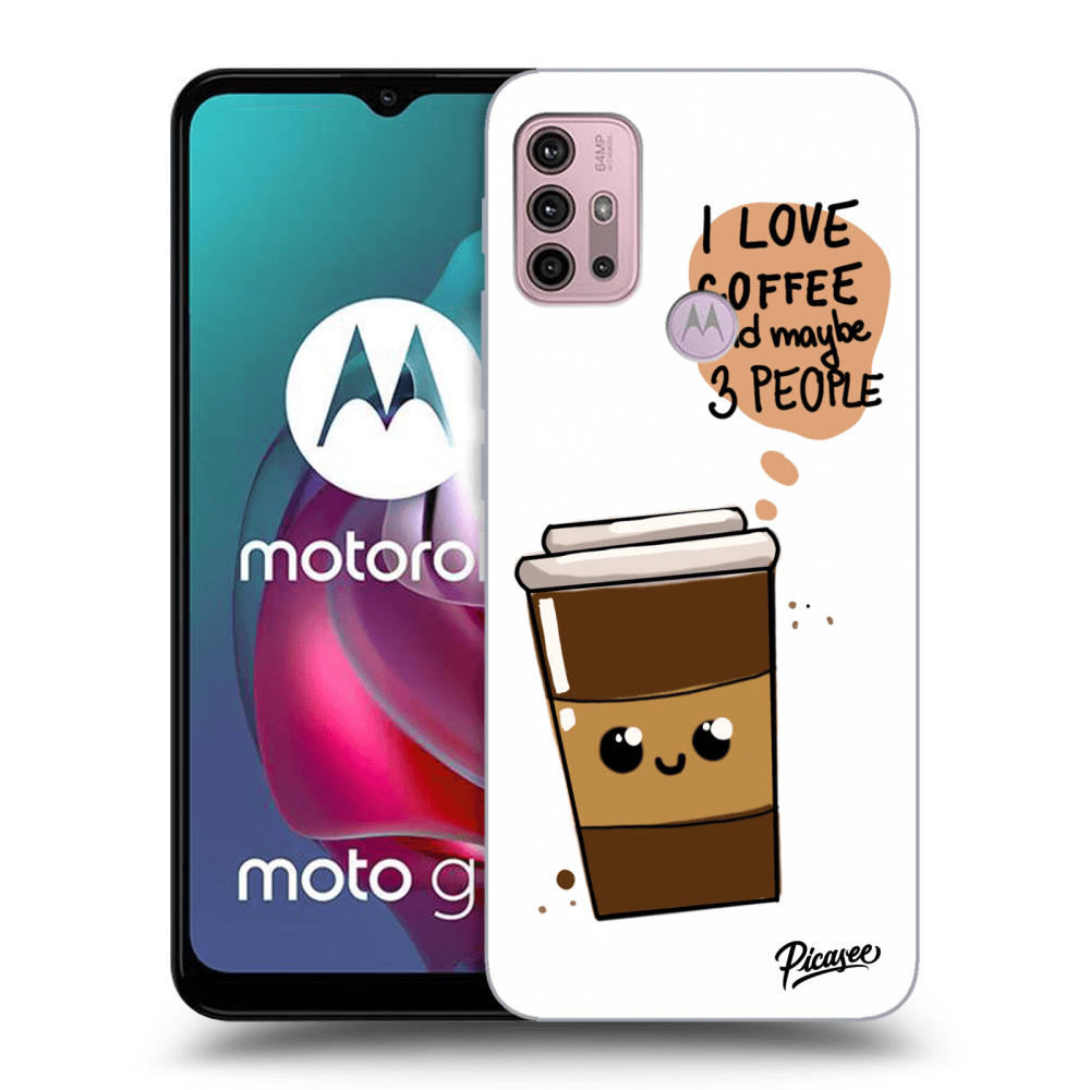 Picasee husă neagră din silicon pentru Motorola Moto G30 - Cute coffee