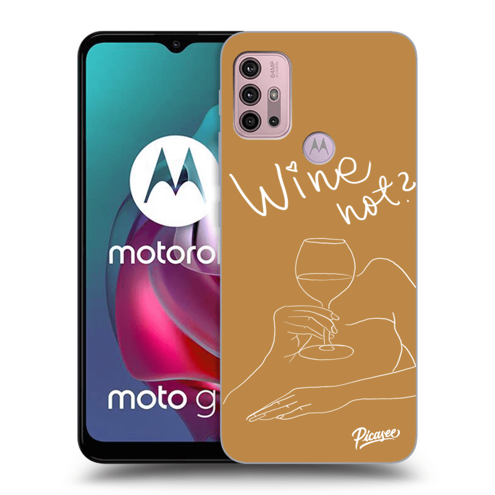 Picasee husă neagră din silicon pentru Motorola Moto G30 - Wine not