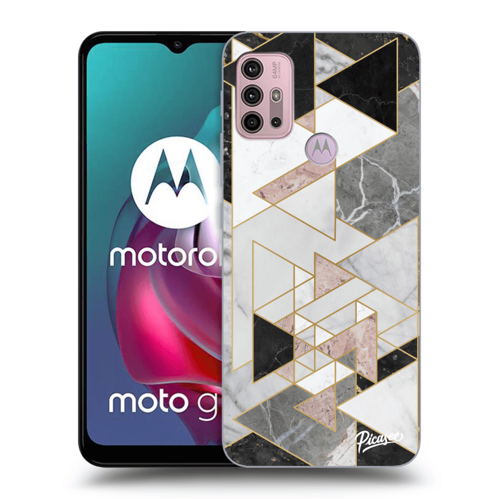 Picasee husă neagră din silicon pentru Motorola Moto G30 - Light geometry