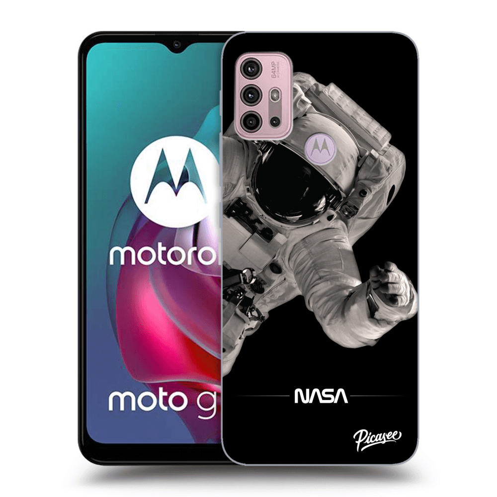 Picasee husă neagră din silicon pentru Motorola Moto G30 - Astronaut Big