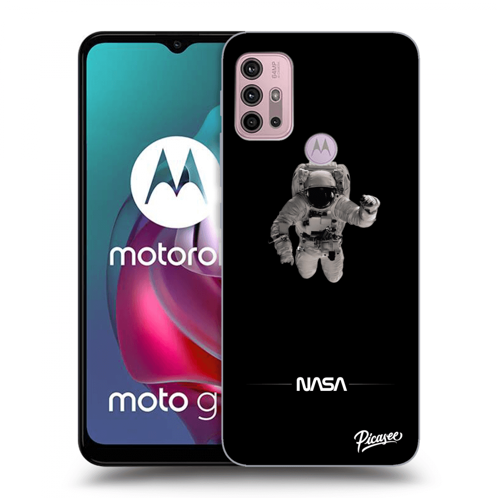 Picasee husă neagră din silicon pentru Motorola Moto G30 - Astronaut Minimal