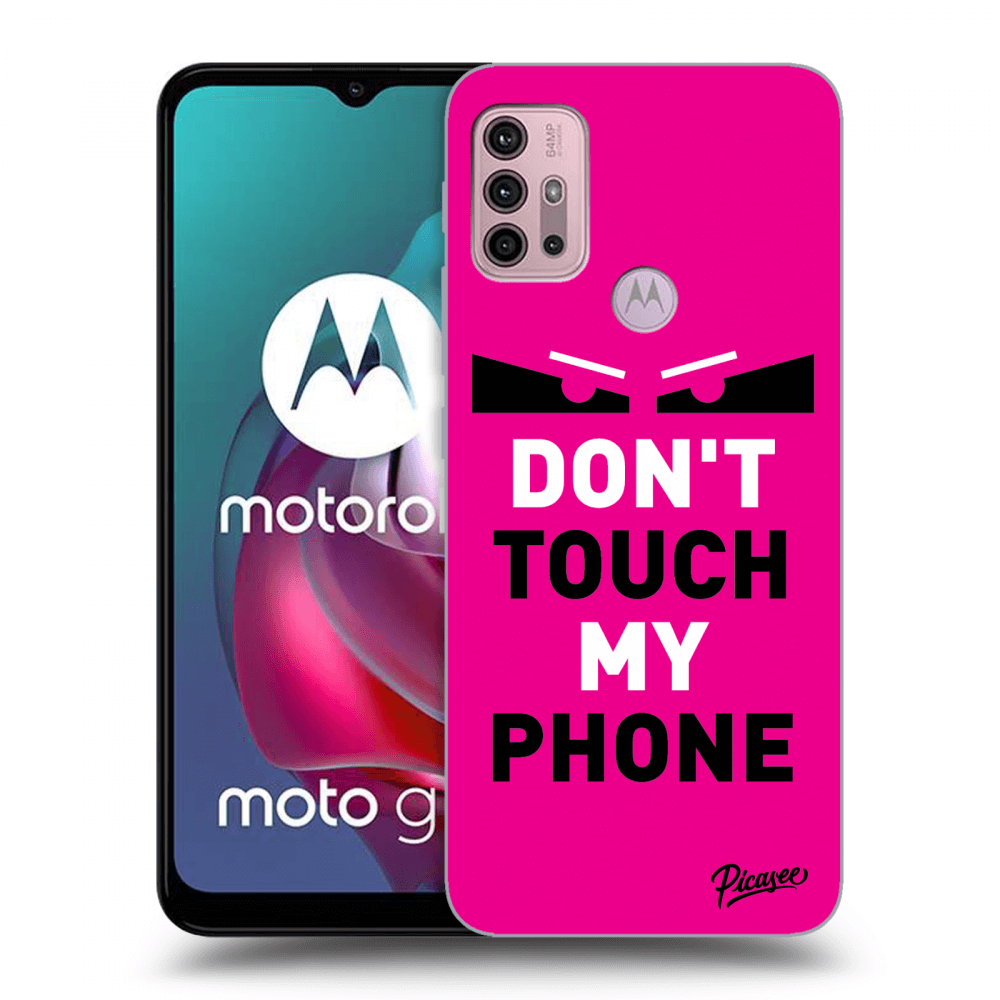Picasee husă neagră din silicon pentru Motorola Moto G30 - Shadow Eye - Pink
