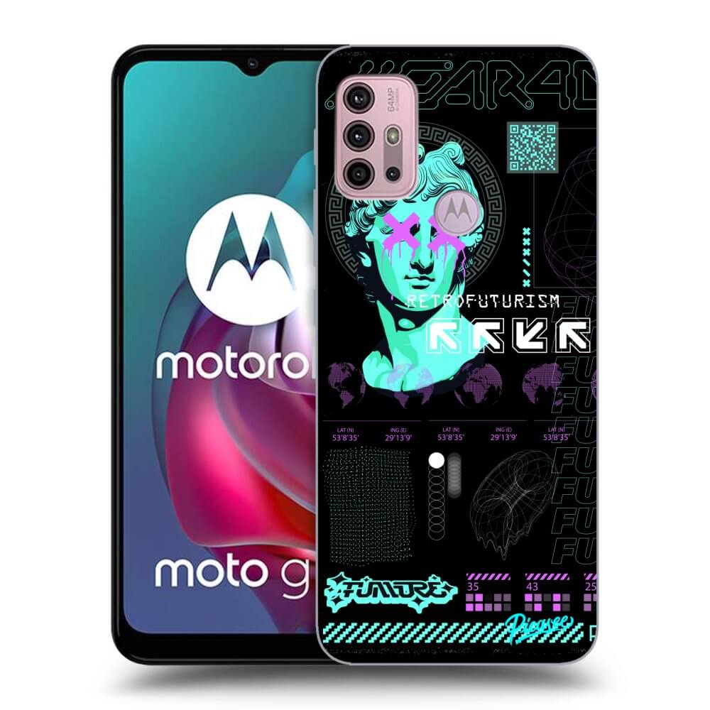 Picasee husă neagră din silicon pentru Motorola Moto G30 - RETRO