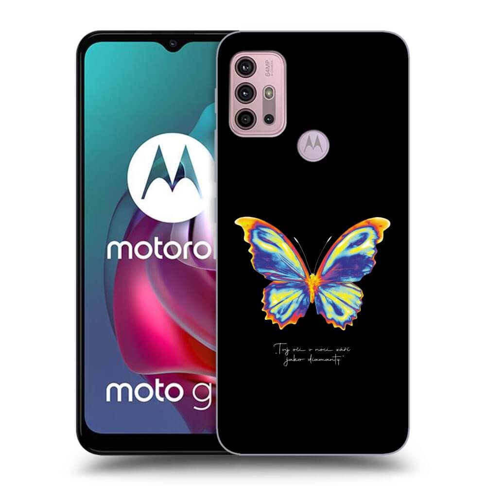 Picasee husă neagră din silicon pentru Motorola Moto G30 - Diamanty Black