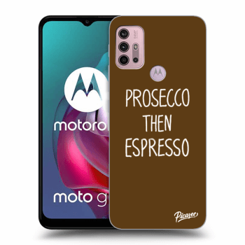 Picasee husă neagră din silicon pentru Motorola Moto G30 - Prosecco then espresso