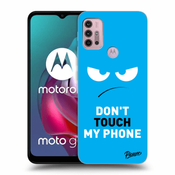 Picasee husă neagră din silicon pentru Motorola Moto G30 - Angry Eyes - Blue
