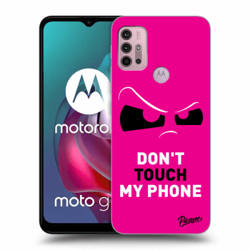 Picasee husă neagră din silicon pentru Motorola Moto G30 - Cloudy Eye - Pink