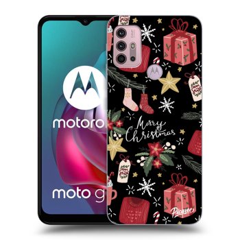 Picasee husă neagră din silicon pentru Motorola Moto G30 - Christmas