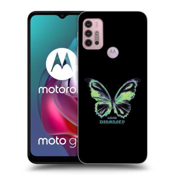 Picasee husă neagră din silicon pentru Motorola Moto G30 - Diamanty Blue