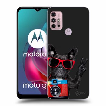 Picasee husă neagră din silicon pentru Motorola Moto G30 - French Bulldog