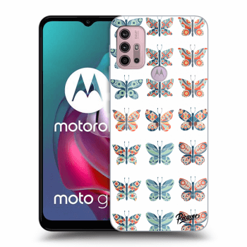 Picasee husă neagră din silicon pentru Motorola Moto G30 - Butterflies