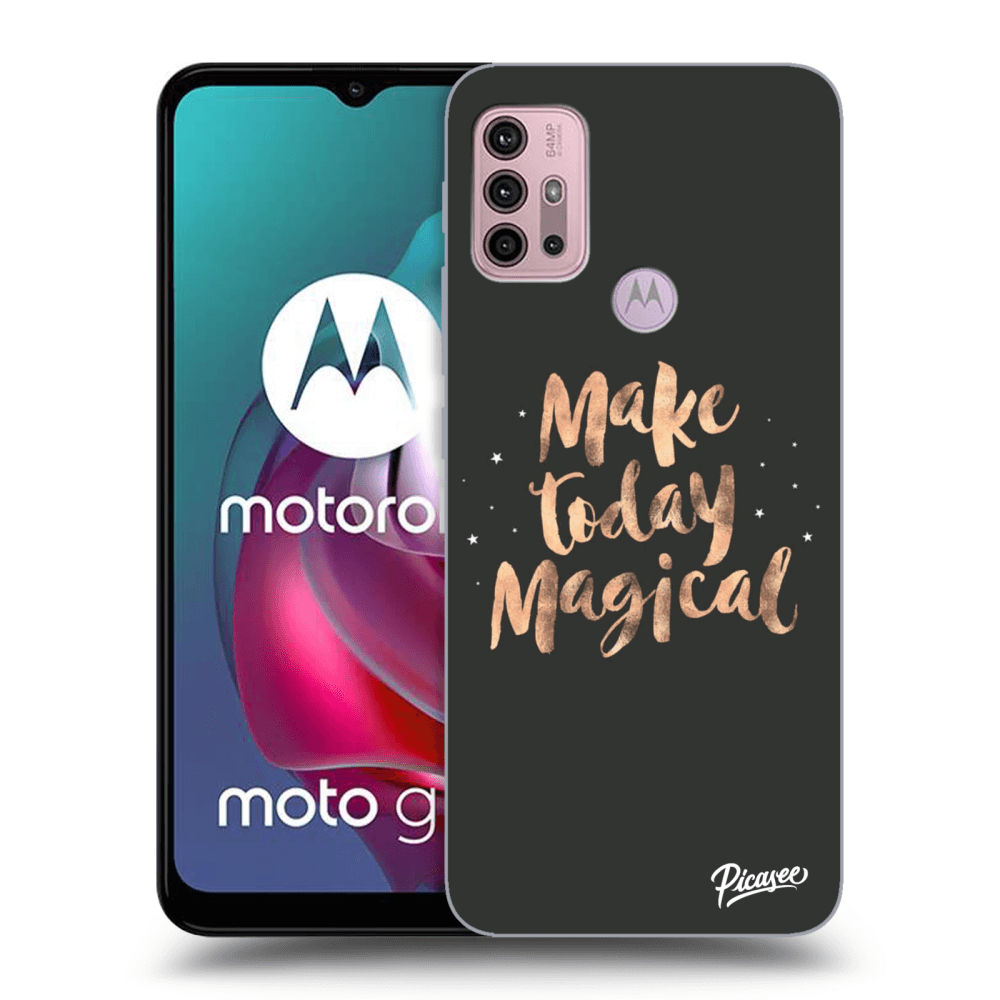 Picasee husă neagră din silicon pentru Motorola Moto G30 - Make today Magical
