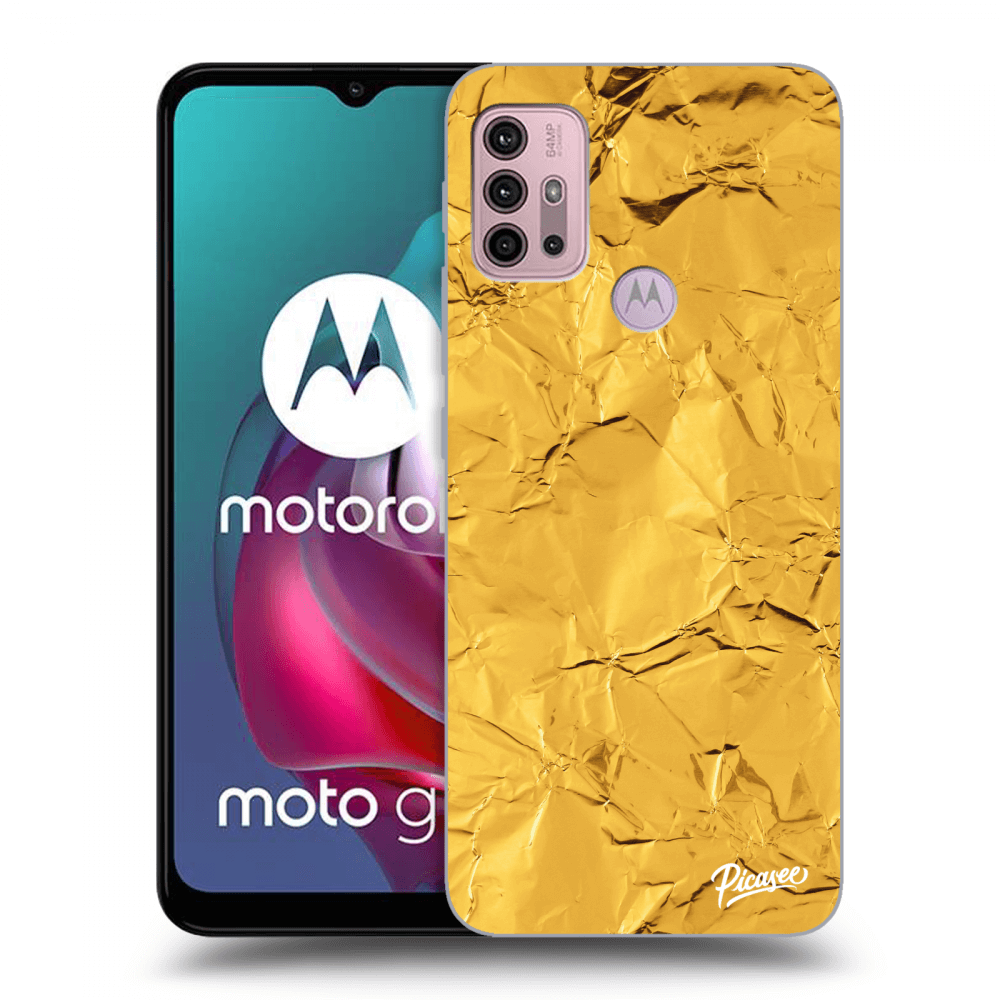 Picasee husă neagră din silicon pentru Motorola Moto G30 - Gold
