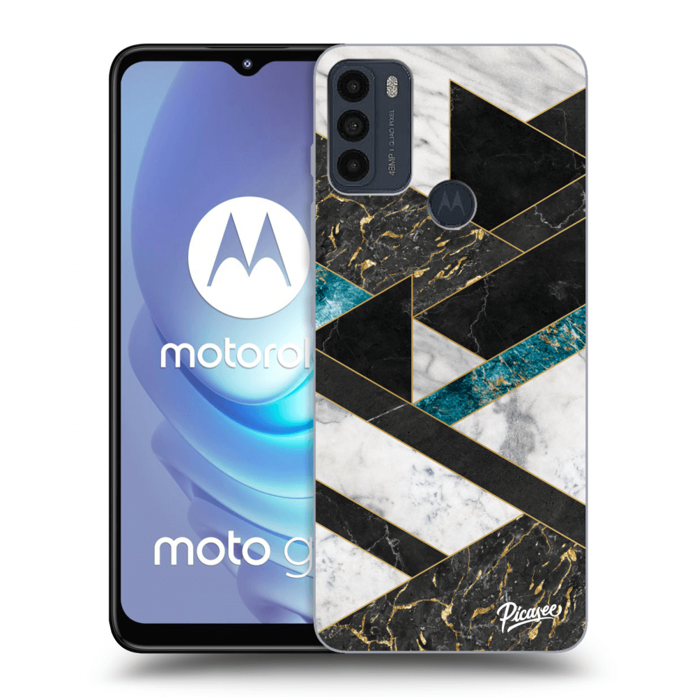 Picasee husă neagră din silicon pentru Motorola Moto G50 - Dark geometry