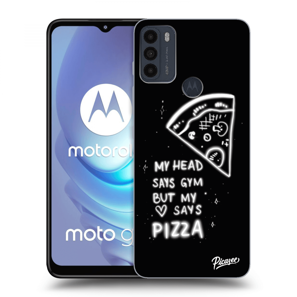 Picasee husă neagră din silicon pentru Motorola Moto G50 - Pizza