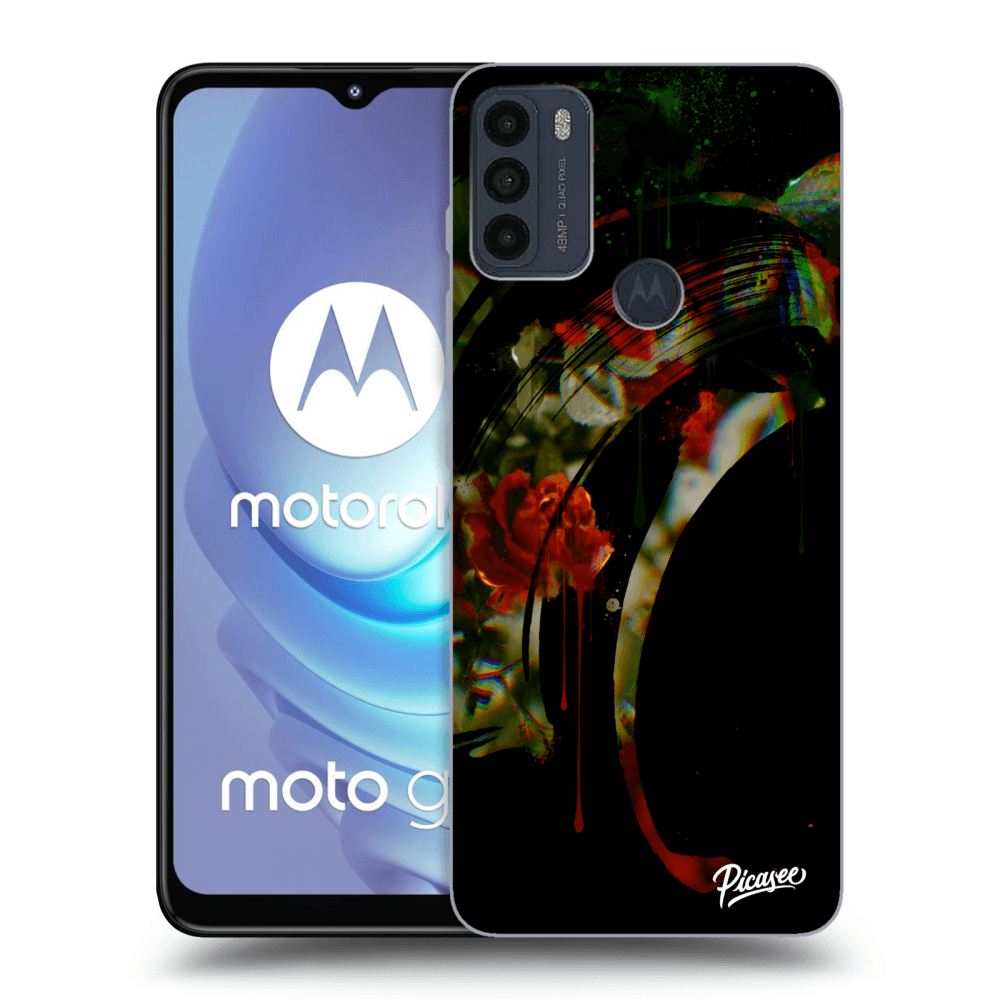 Picasee husă neagră din silicon pentru Motorola Moto G50 - Roses black