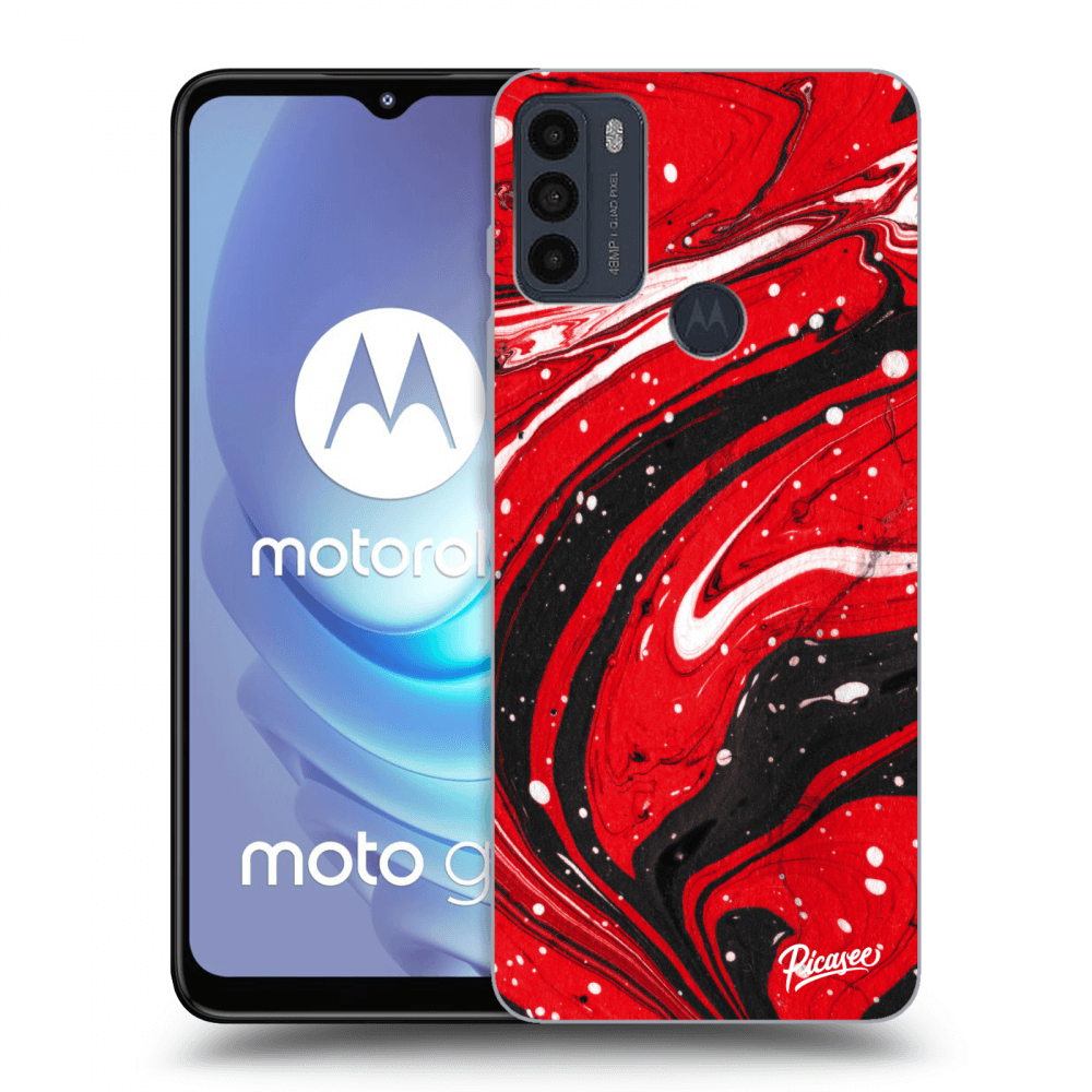 Picasee husă neagră din silicon pentru Motorola Moto G50 - Red black