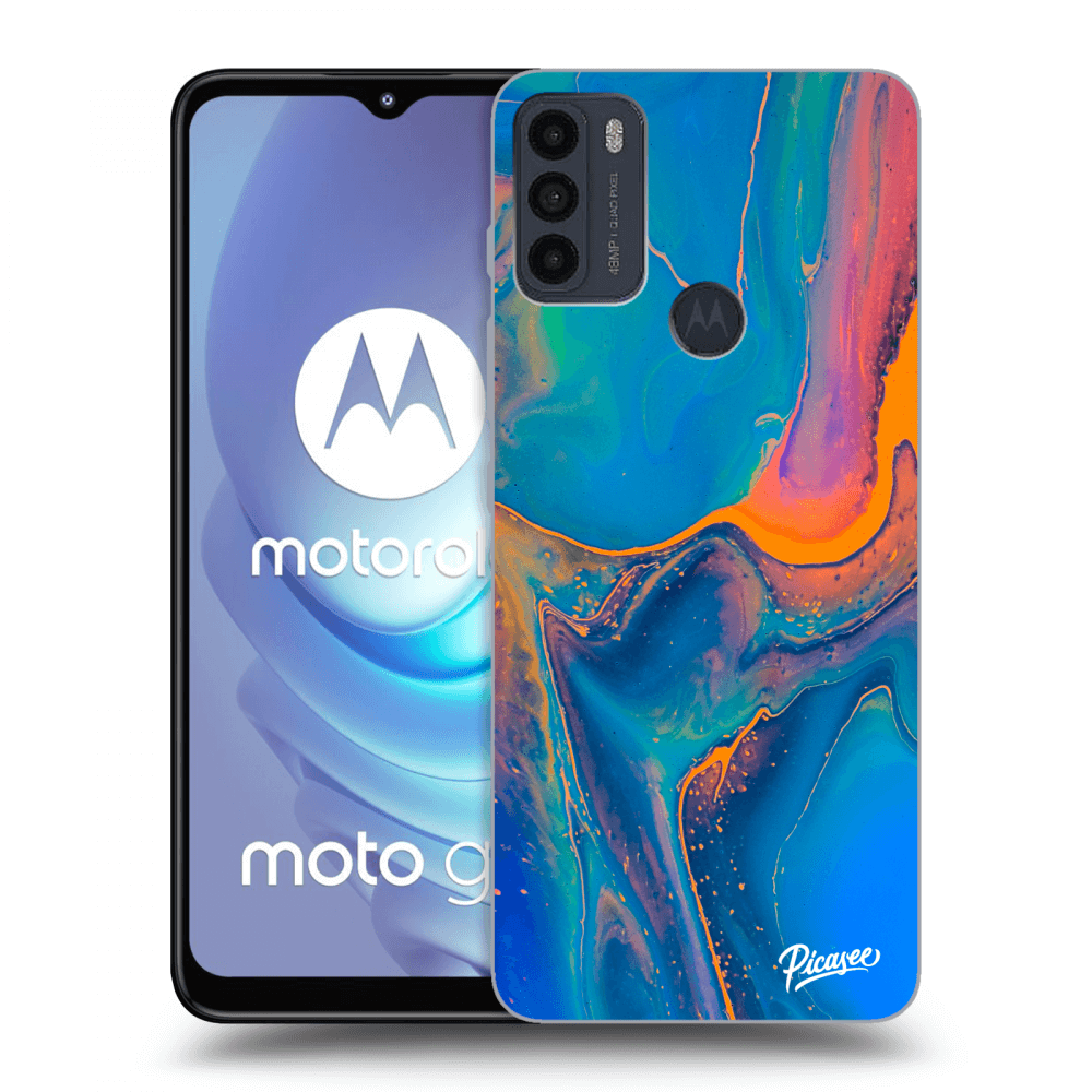 Picasee husă neagră din silicon pentru Motorola Moto G50 - Rainbow