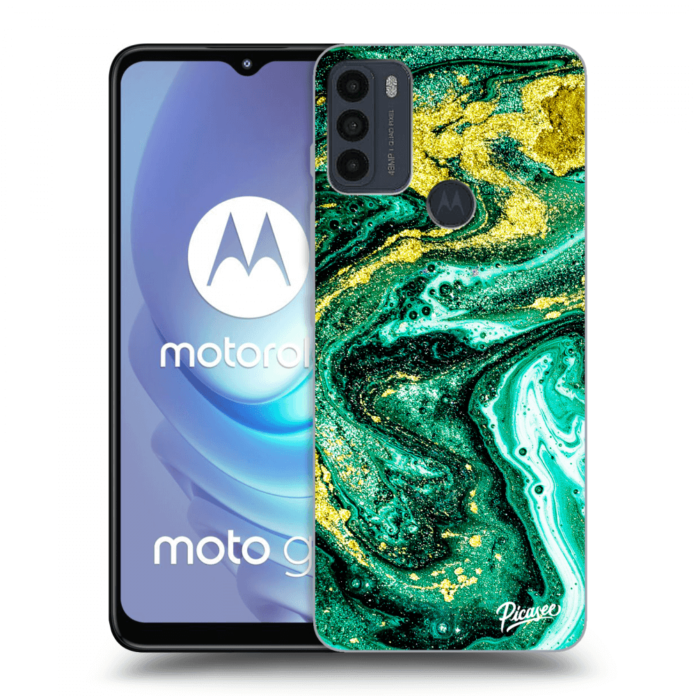 Picasee husă neagră din silicon pentru Motorola Moto G50 - Green Gold
