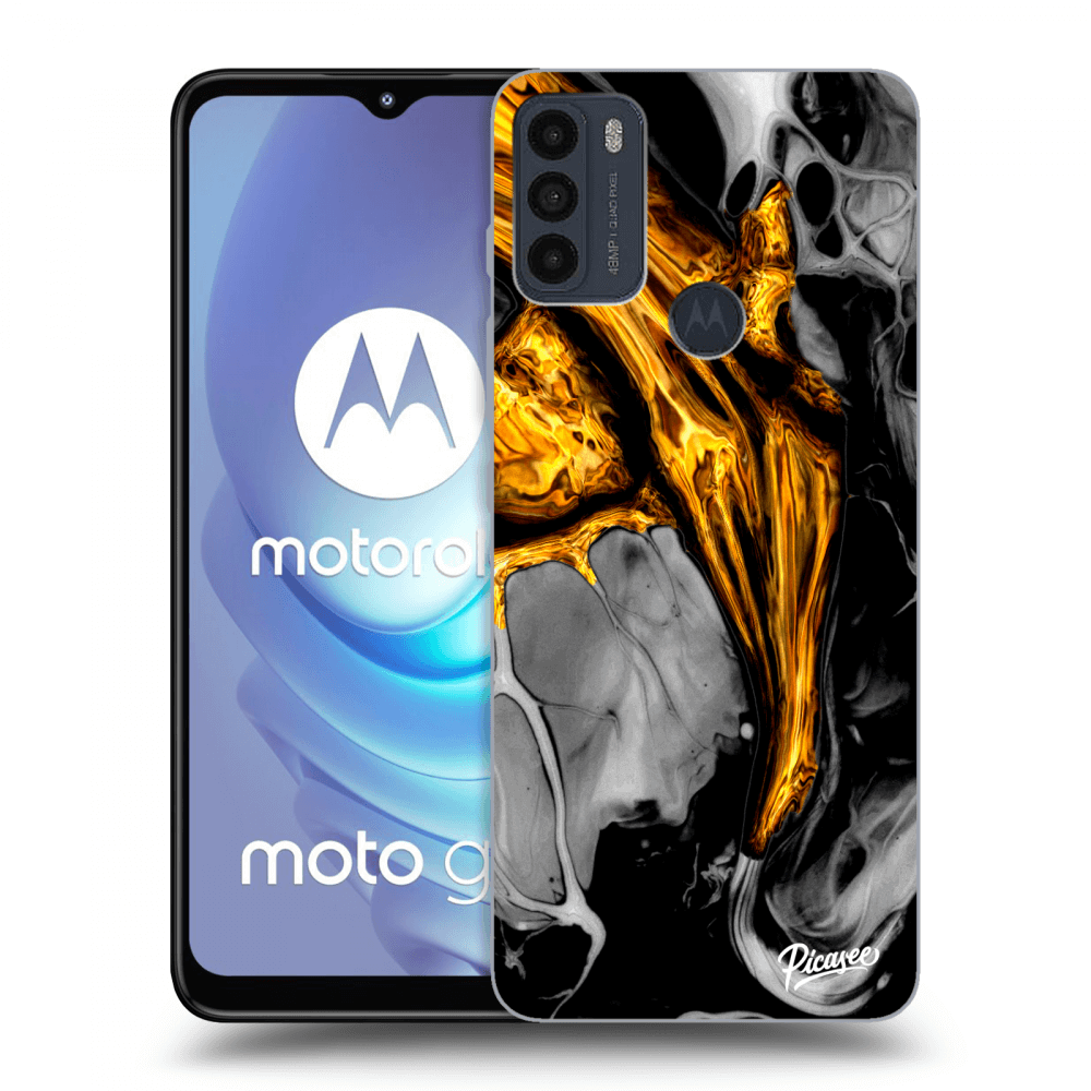 Picasee husă neagră din silicon pentru Motorola Moto G50 - Black Gold