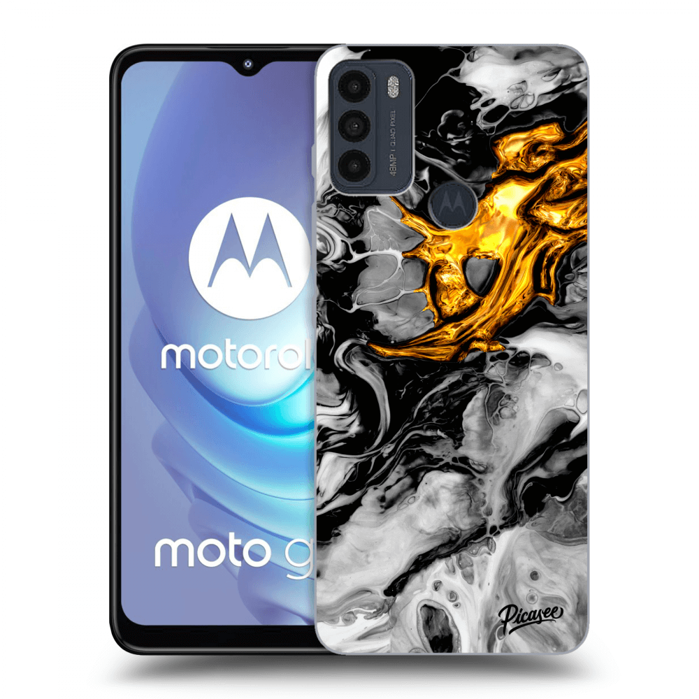 Picasee husă neagră din silicon pentru Motorola Moto G50 - Black Gold 2