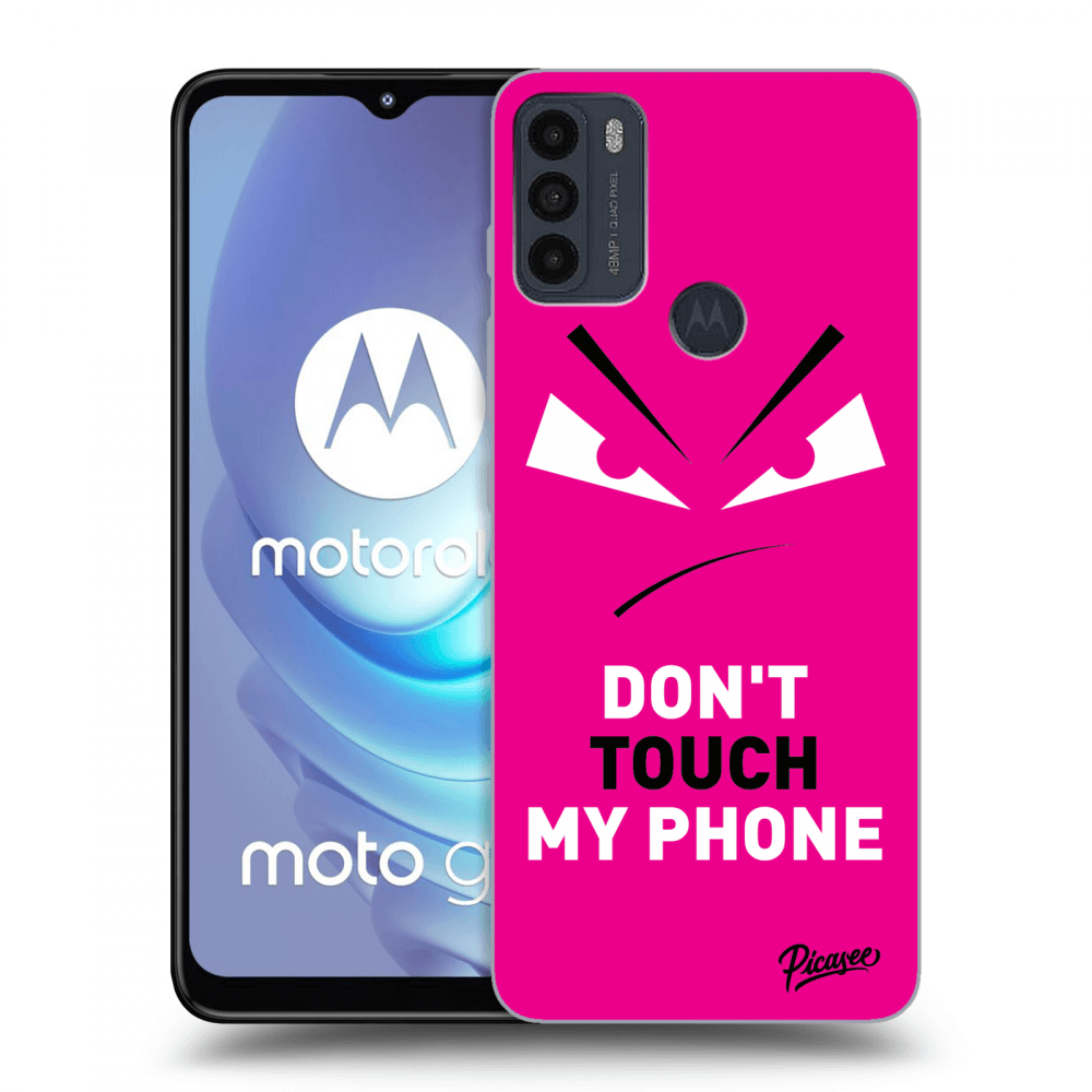 Picasee husă neagră din silicon pentru Motorola Moto G50 - Evil Eye - Pink