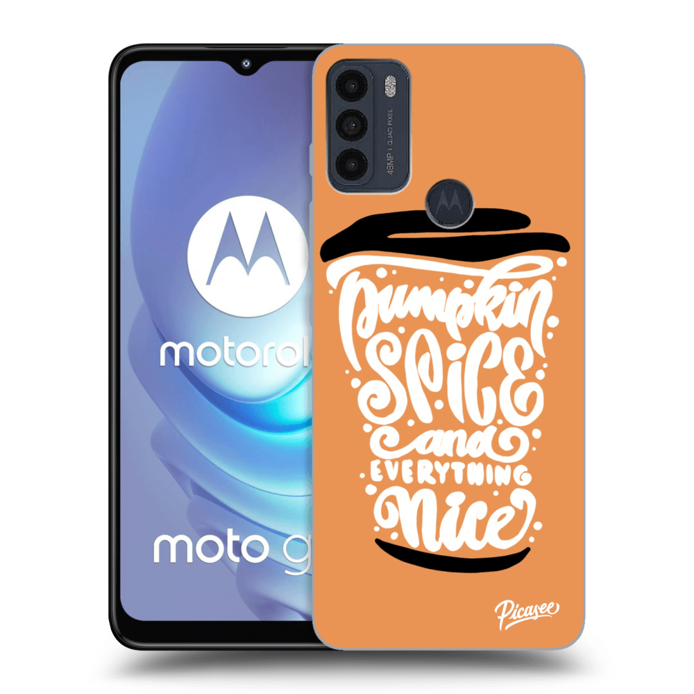 Picasee husă neagră din silicon pentru Motorola Moto G50 - Pumpkin coffee