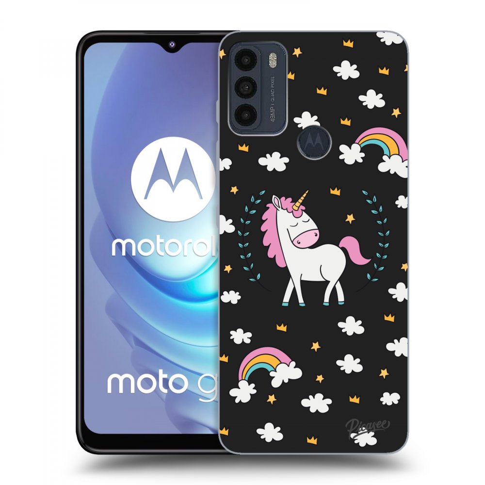 Picasee husă neagră din silicon pentru Motorola Moto G50 - Unicorn star heaven