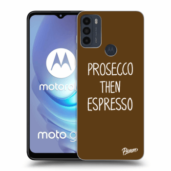 Picasee husă neagră din silicon pentru Motorola Moto G50 - Prosecco then espresso