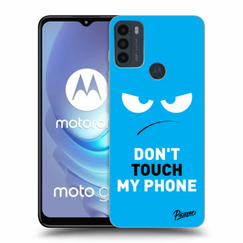 Picasee husă neagră din silicon pentru Motorola Moto G50 - Angry Eyes - Blue