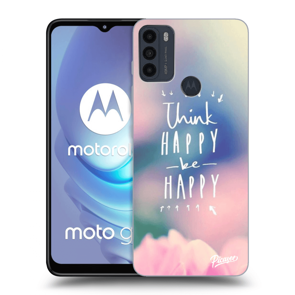 Picasee husă neagră din silicon pentru Motorola Moto G50 - Think happy be happy
