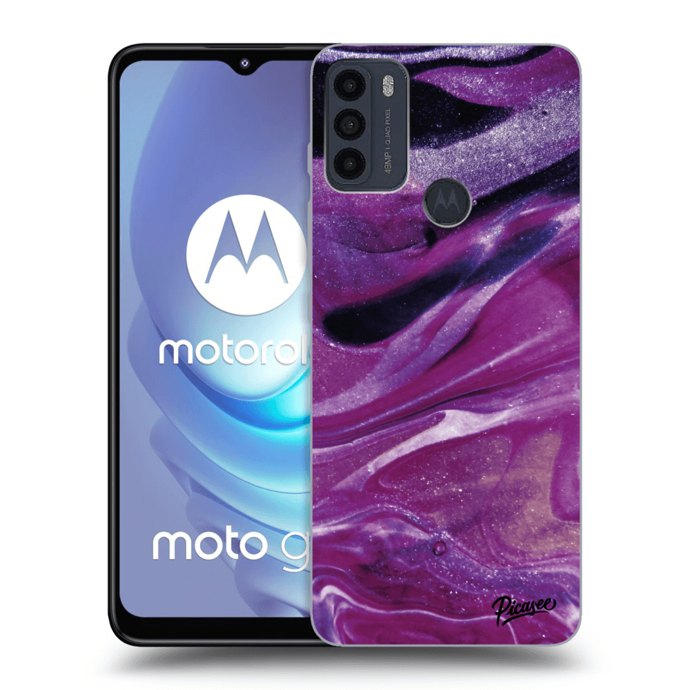 Picasee husă neagră din silicon pentru Motorola Moto G50 - Purple glitter