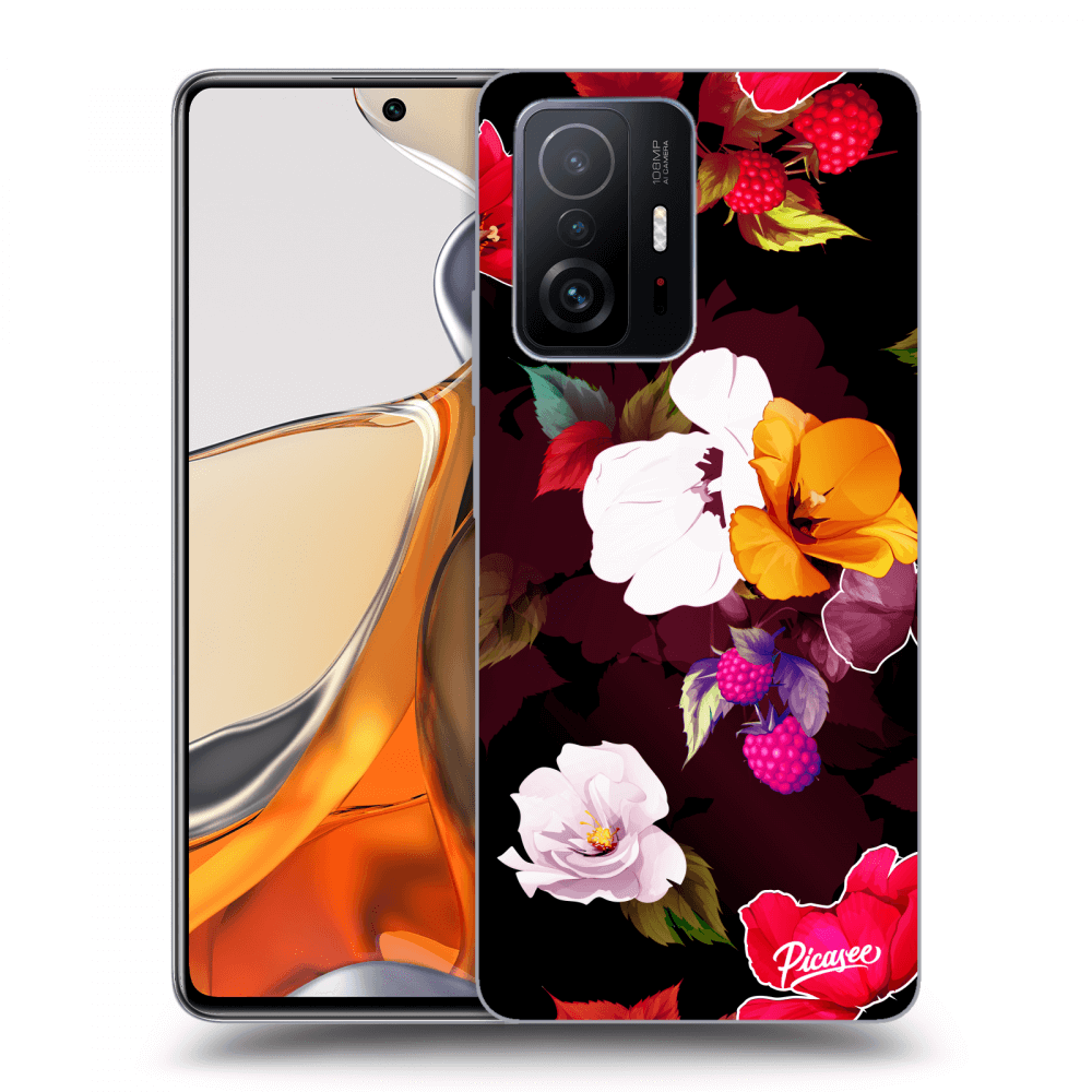 Picasee husă transparentă din silicon pentru Xiaomi 11T Pro - Flowers and Berries