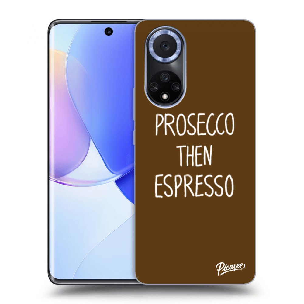 Picasee husă neagră din silicon pentru Huawei Nova 9 - Prosecco then espresso