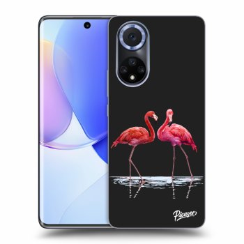 Picasee husă neagră din silicon pentru Huawei Nova 9 - Flamingos couple
