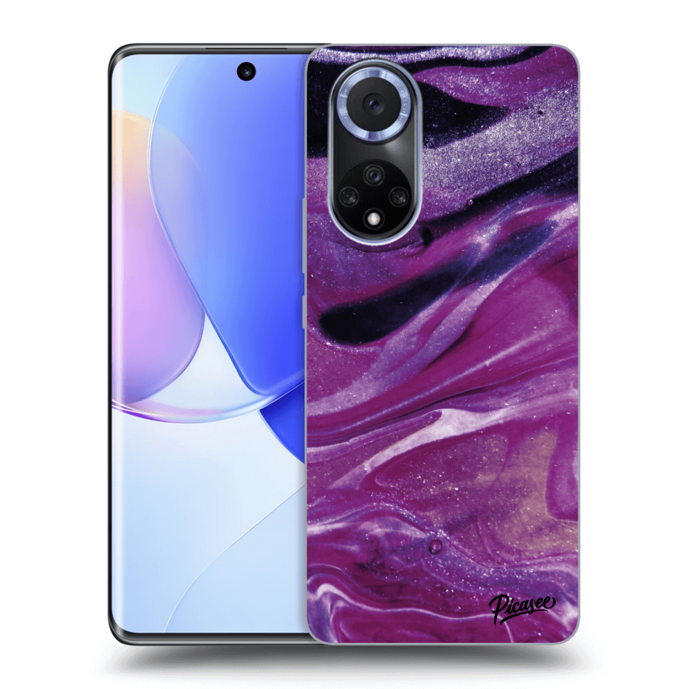 Picasee husă transparentă din silicon pentru Huawei Nova 9 - Purple glitter