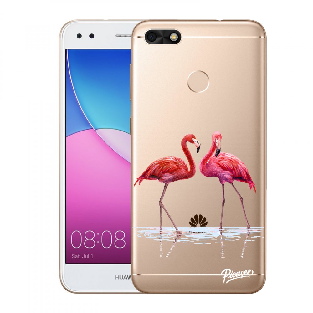 Picasee husă transparentă din silicon pentru Huawei P9 Lite Mini - Flamingos couple